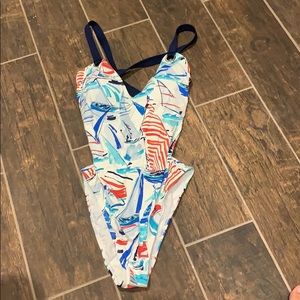 Sailboat patterned bathing suit